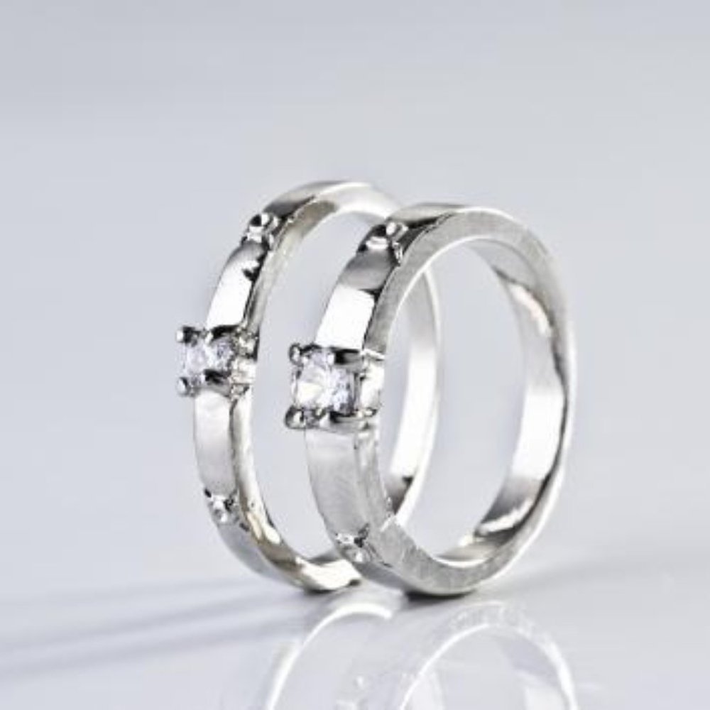 Cubic Zirconia Sterling Silver Engage/Wed Style S4